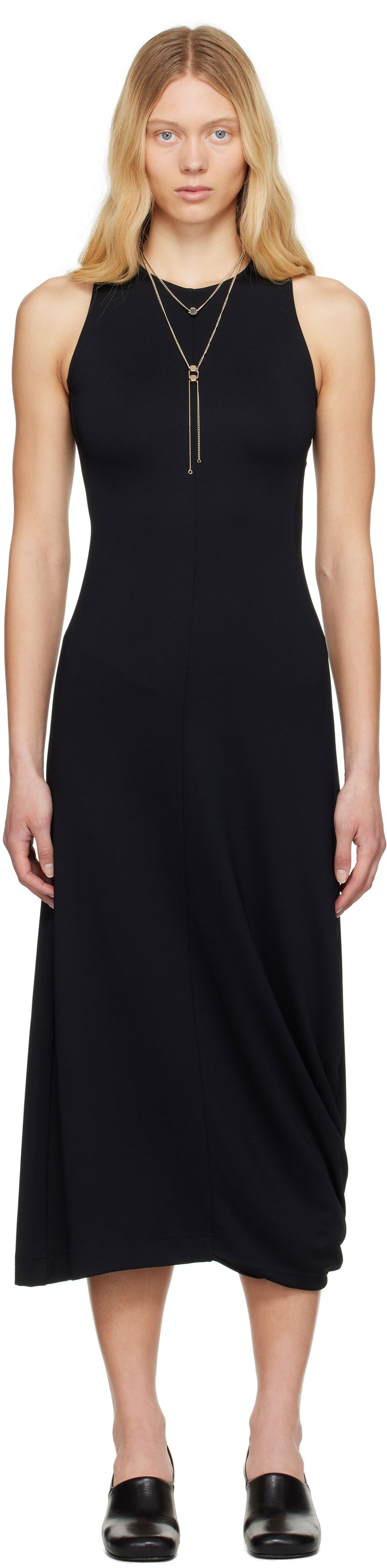 Mekko LEMAIRE Lemaire Twisted Hem Midi Dress Musta | DR1106 LJ1034