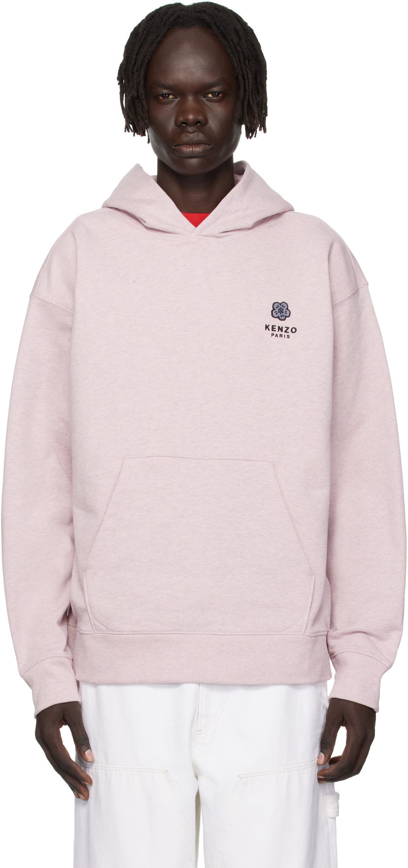 Huppari KENZO Kenzo Paris 'Boke Flower' Embroidered Oversized Hoodie Vaaleanpunainen | FF65HO4514MC