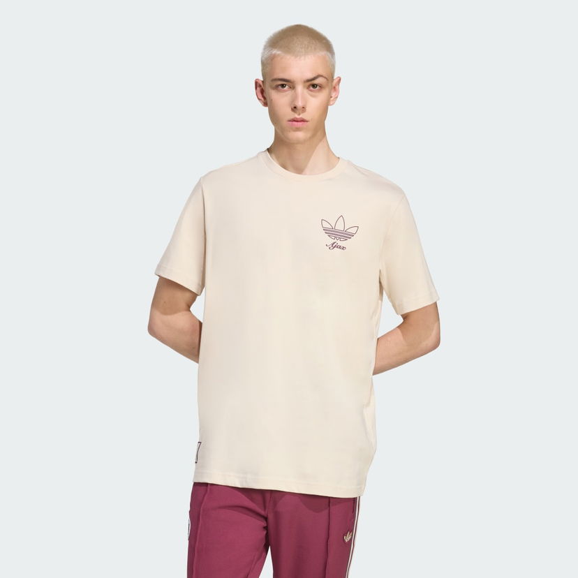 T-paita adidas Performance Ajax Amsterdam Terrace Icons T-Shirt Beige | JM7353