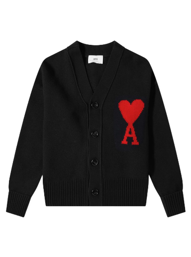 Villapaita AMI Large A Heart Cardigan Musta | BFUKC002-018-009