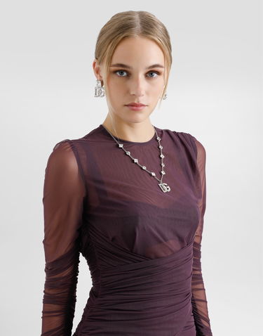 Mekko Dolce & Gabbana Short Tulle Dress With Draping Violetti | F6TKTTFLRDAF0257, 3