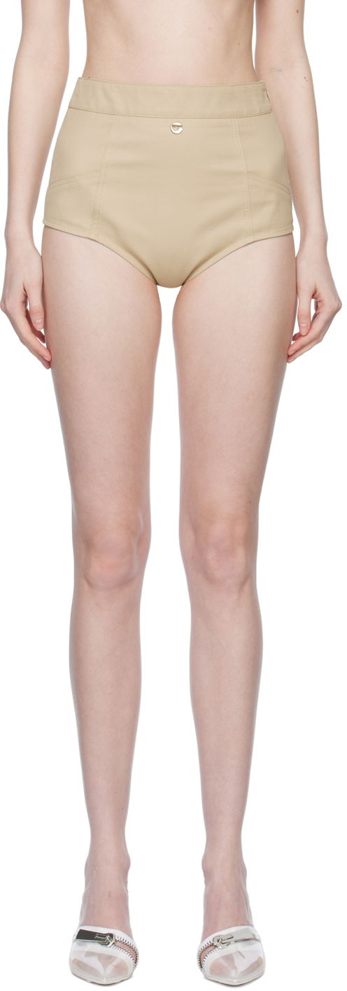 Shortsit Coperni Coperni High-Waisted Shorts Beige | COPP30BIS202