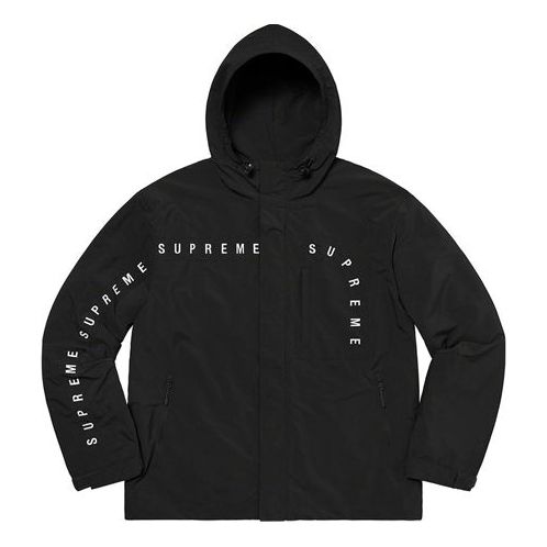 Tuulitakki Supreme Curve Logos Ripstop Jacket Musta | SUP-FW20-162