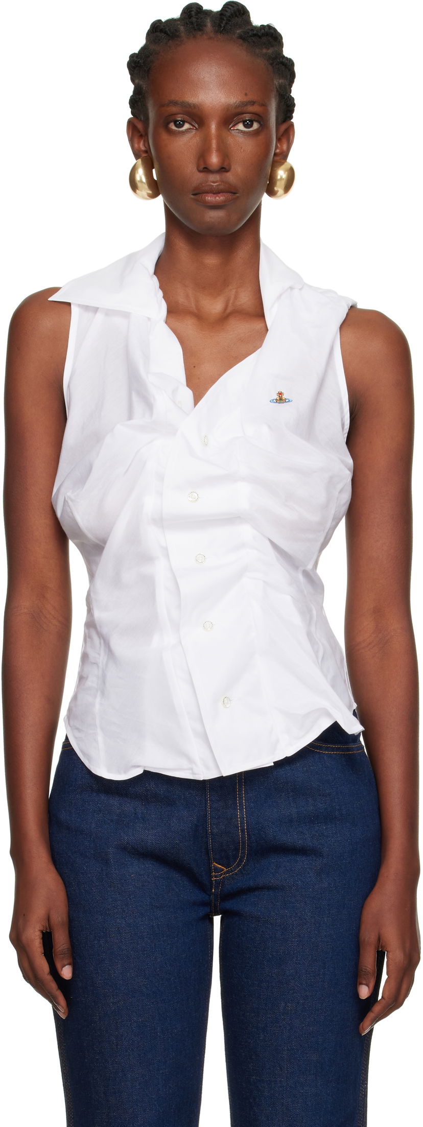 Paita Vivienne Westwood Vivienne Westwood Drunken Sleeveless Shirt Valkoinen | 15010067-W012U-