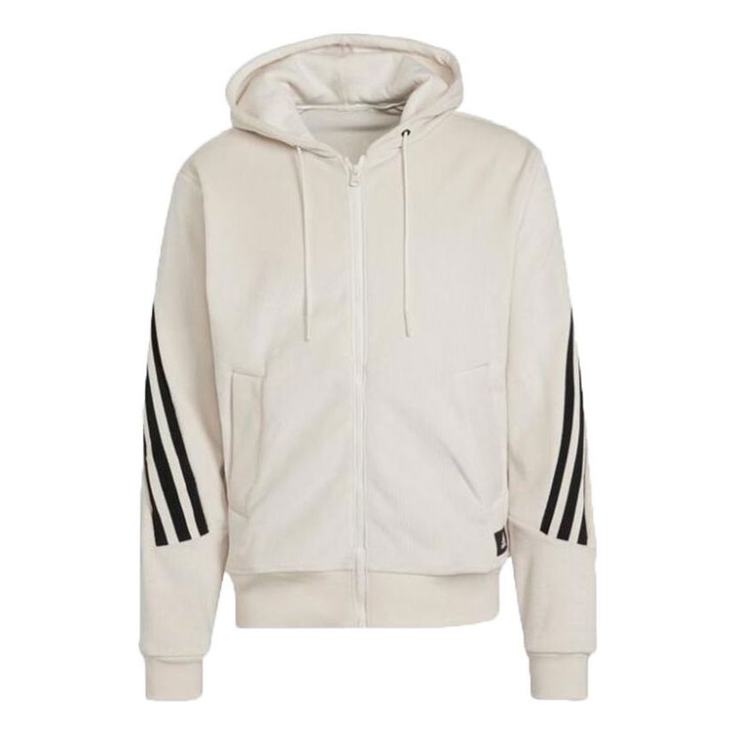 Huppari adidas Originals Adidas Back Stripe Velvet Hooded Jacket Beige | H47895