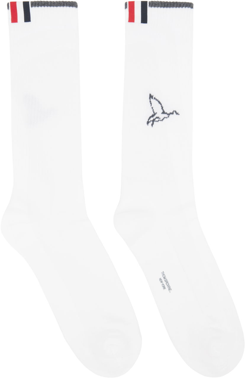 Sukat Thom Browne Thom Browne Geese Icon Socks Valkoinen | MAS206A-Y3022