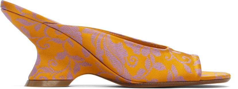 Kengänhoito Dries Van Noten Dries Van Noten Open-Toe Jacquard Mules Oranssi | WS251-1561-730