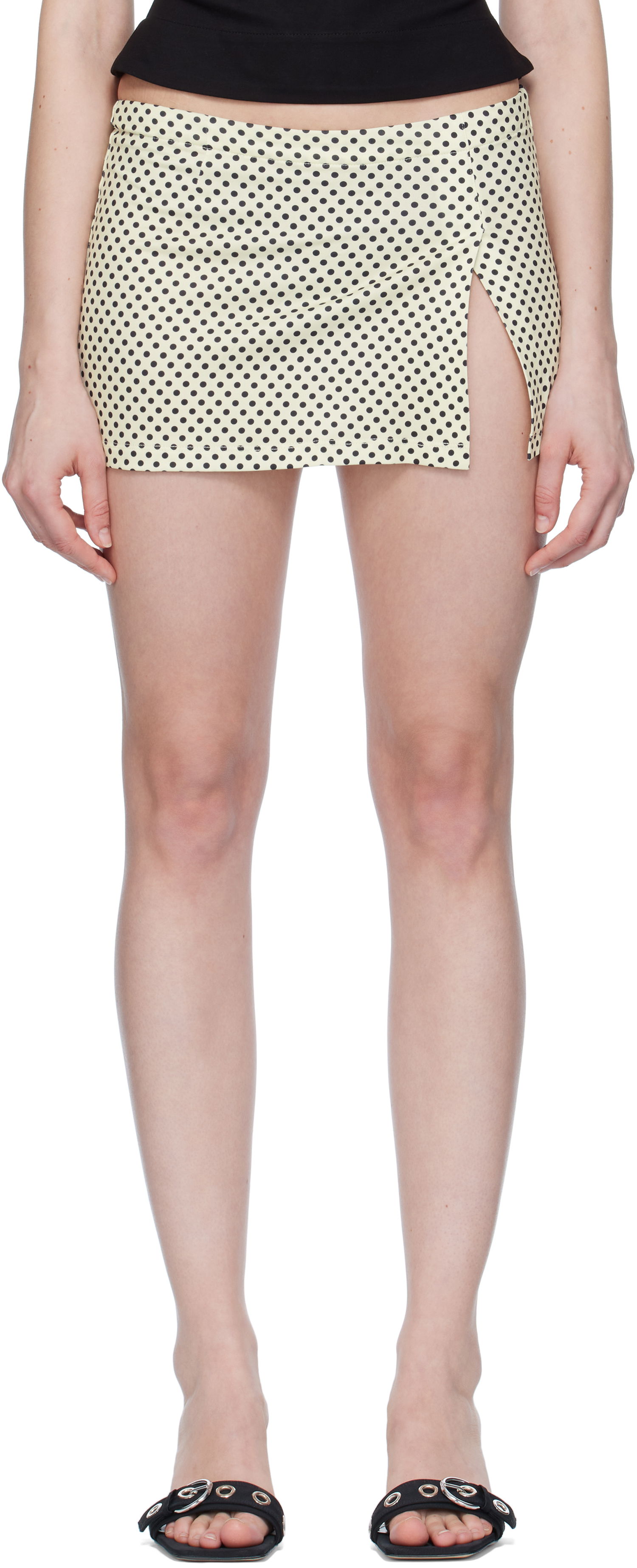 Hame Miaou Miaou Micro Miniskirt with Polka Dots Keltainen | 4012VISBNP, 0