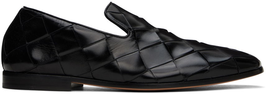 Vaatteet Bottega Veneta Bottega Veneta Roma Woven Leather Loafers Musta | 775293V3H90, 0
