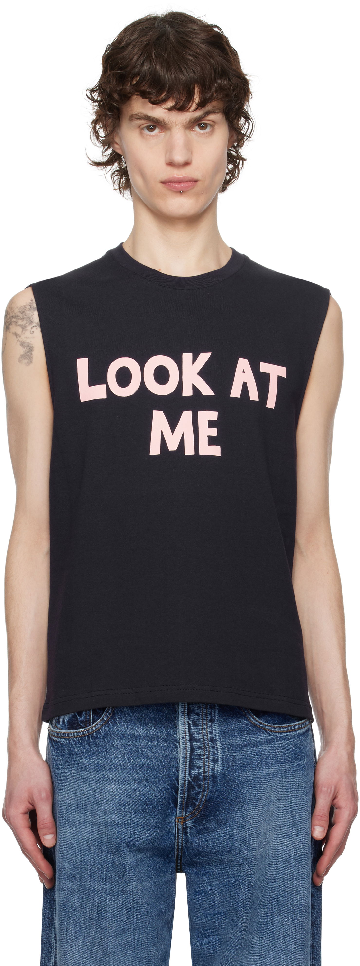 Tankkitoppi JW Anderson JW Anderson 'Look At Me' Printed Tank Top Musta | JO0257-PG1510, 0
