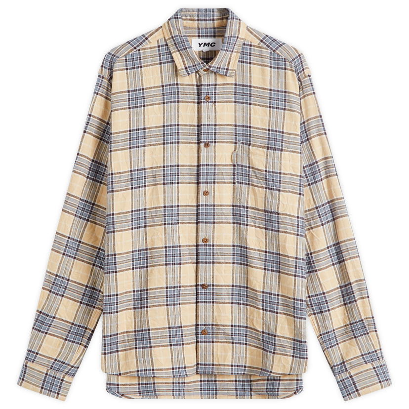Paita YMC Curtis Check Shirt Beige | P2XMI-20