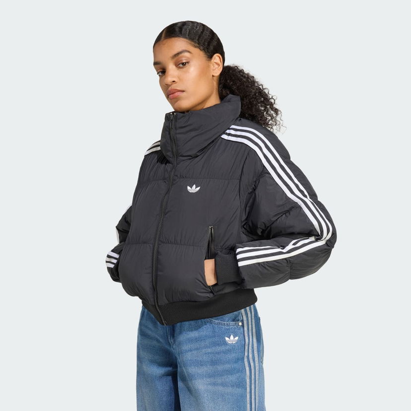 Puffer takki adidas Performance Adicolor Cropped Puffer Jacket Musta | JX2970