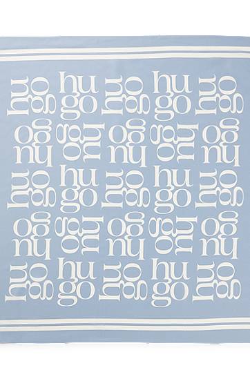 Huivi BOSS Silk scarf with all-over graphic print Sininen | 50535470, 0