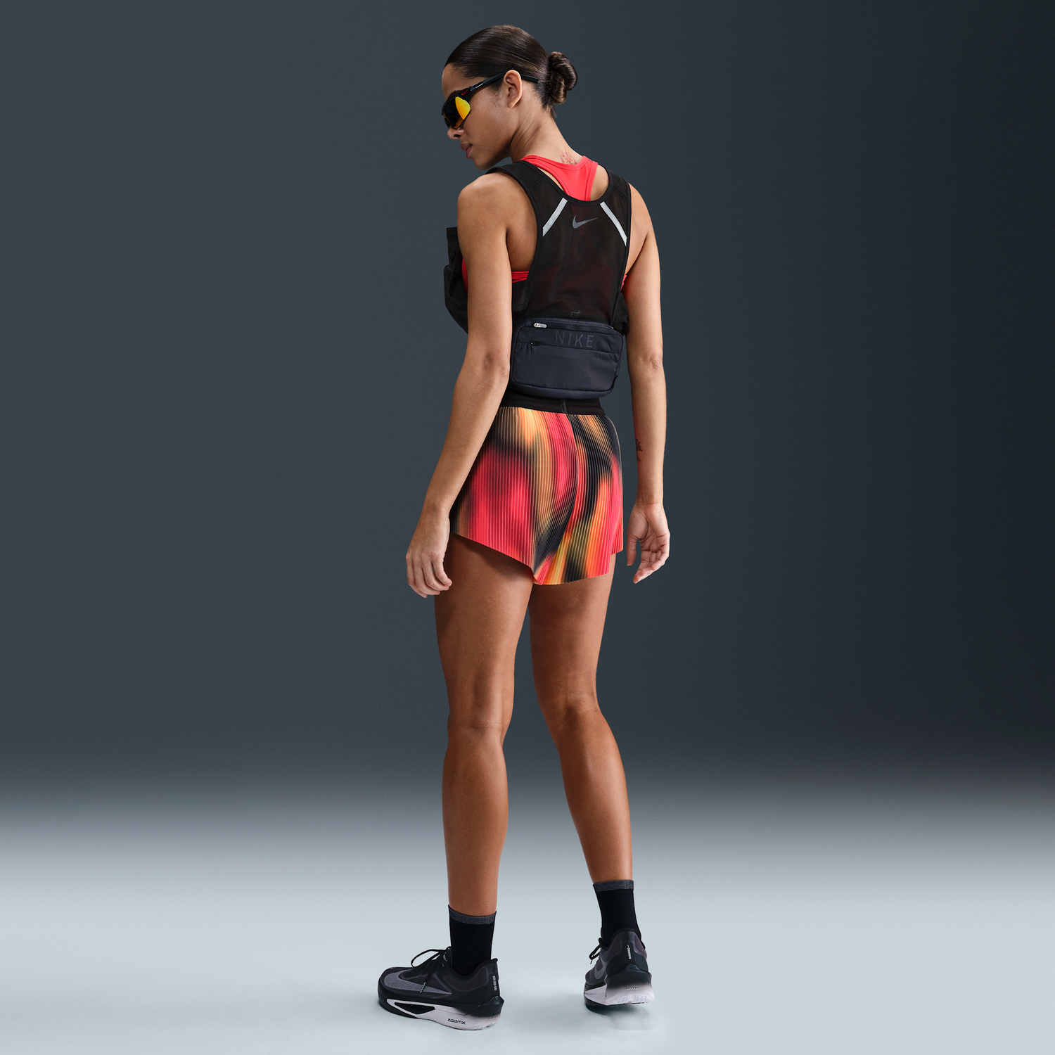 Liivi Nike AeroSwift Dri-FIT ADV Printed Running Shorts with Liner Musta | IB2236-736, 1