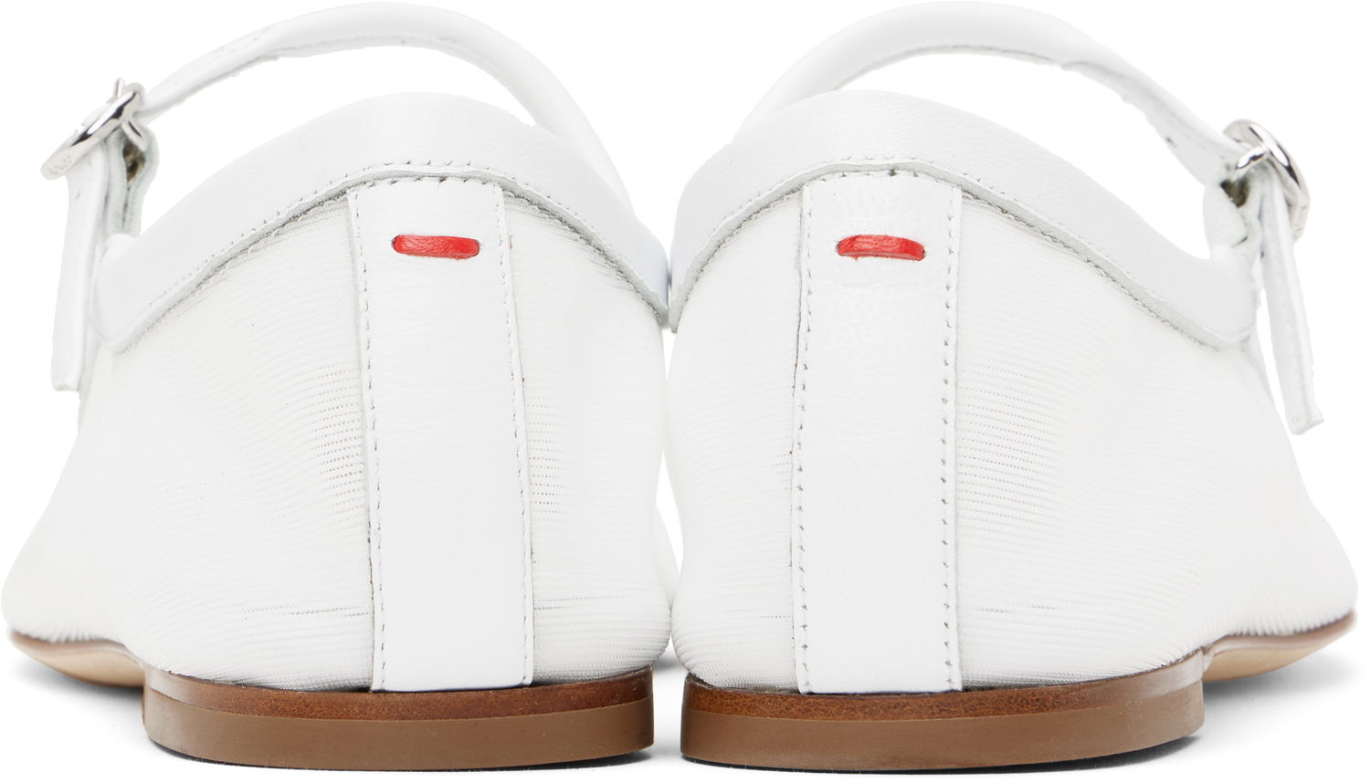 Vaatteet Aeyde Aeyde Uma Mesh Toe-Cap Ballerina Flats Valkoinen | A11-FL-RKLS08FL181-SS25-1020-007, 1