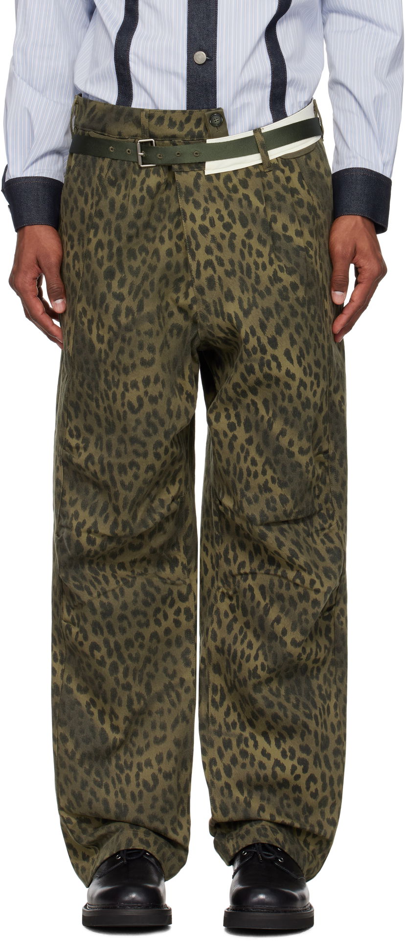 Jeans Andersson Bell Andersson Bell Leopard Cross-Over Wide Leg Jeans Vihreä | apa803u