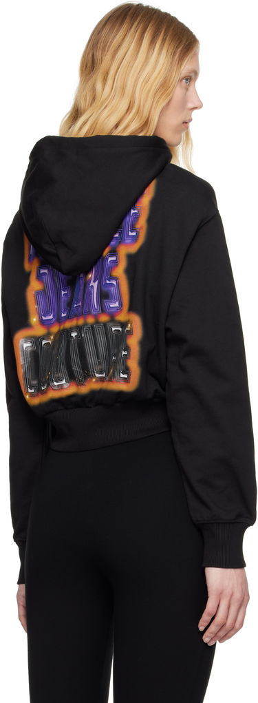 Huppari Versace Versace Jeans Couture Savage Print Cropped Hoodie Musta | E78HAIC04_ECF00C, 2