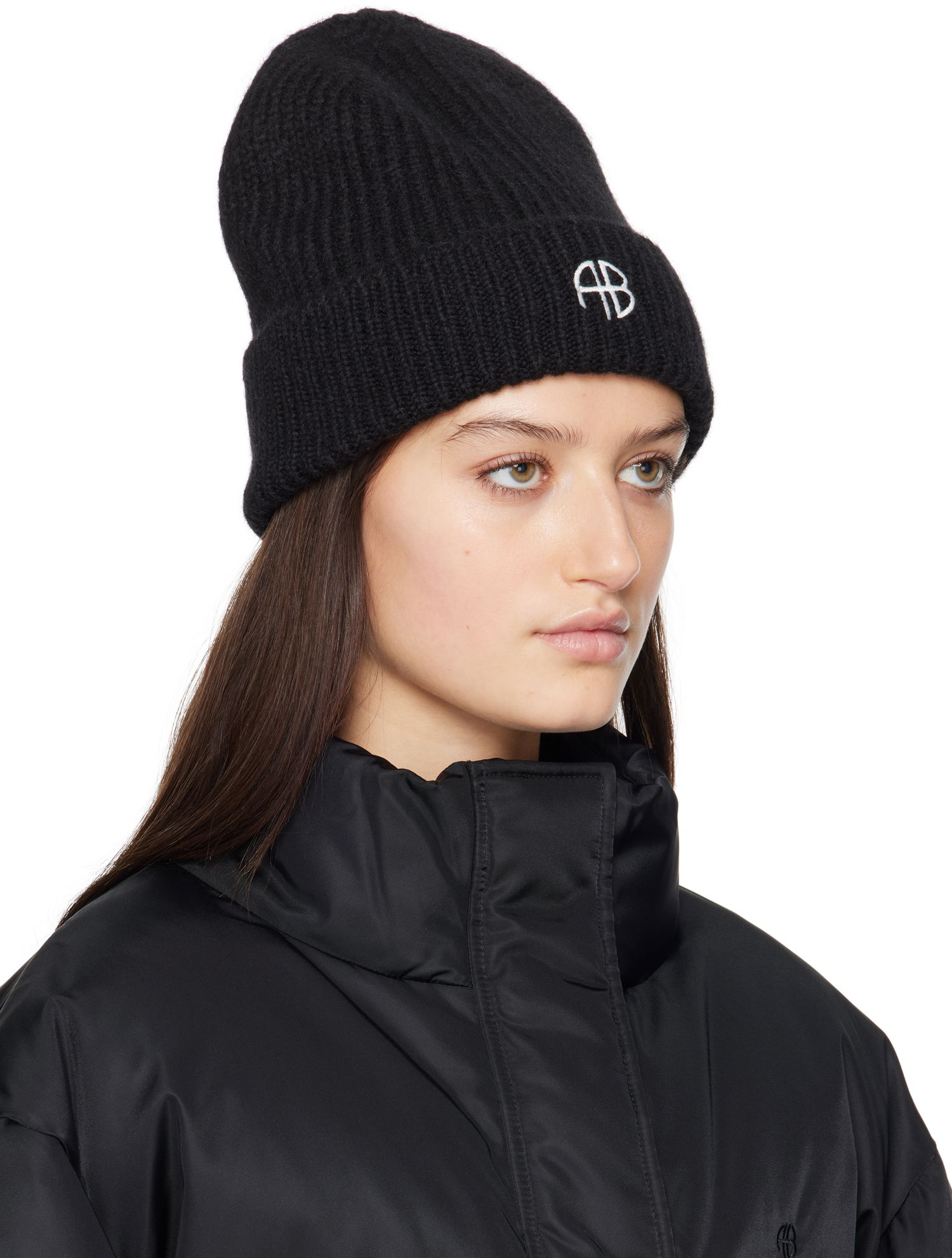 Pipo Anine Bing Anine Bing Elia Ribbed Knit Beanie Musta | A-12-10511-BLK1, 1