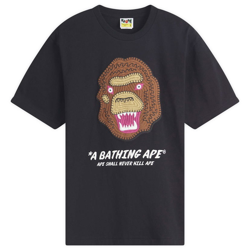 T-paita BAPE Embroidered Souvenir Logo T-Shirt, Large, A Bathing Ape Musta | 001TEL301049M-BLK