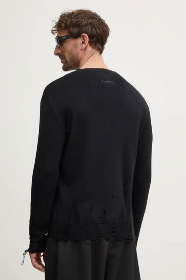 Villapaita Maison Margiela Distressed Crewneck Sweater Musta | SH2HL0016 M13070, 2