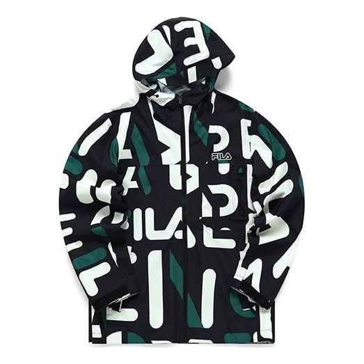 Tuulitakki FILA FILA Full Print Casual Hooded Jacket Musta | F11M219707F-ZA