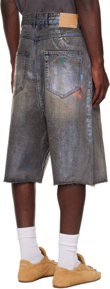 Shortsit We11done We11done Painted Denim Shorts Harmaa | WD-DP2-25-332-M-BK, 2
