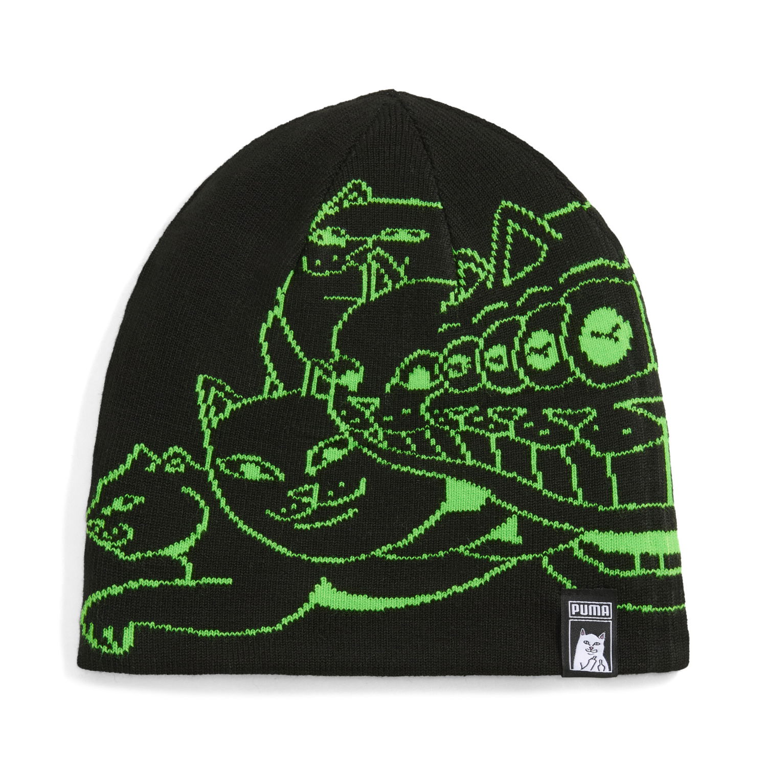 Pipo Puma PUMA x RIPNDIP Knitted Beanie with Graphic Print Musta | 026596_01, 0