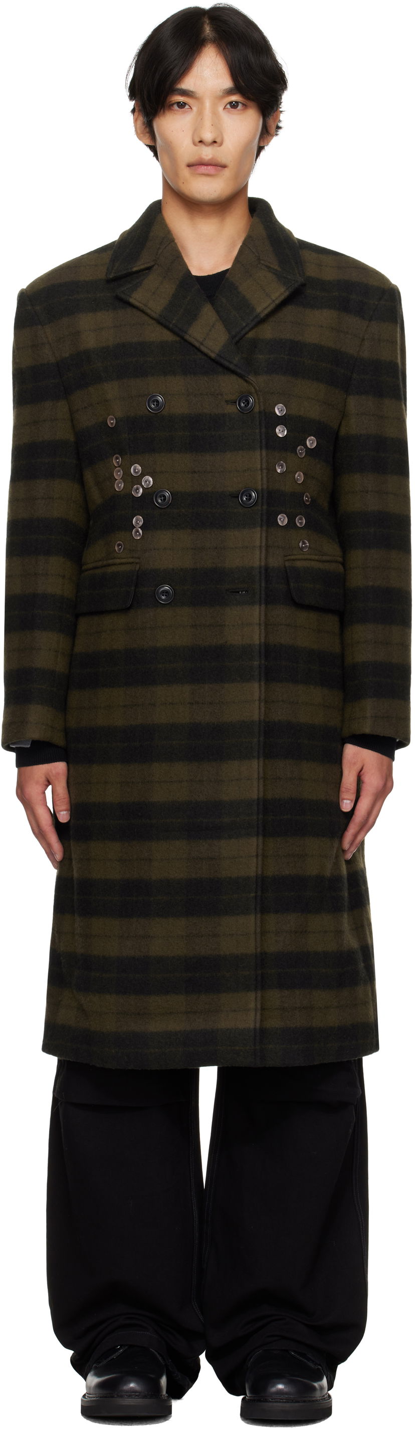 Takit Andersson Bell Andersson Bell Lacie Check Button Coat Vihreä | awa726w