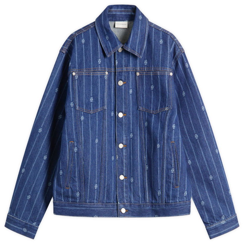 Takki Drôle de Monsieur Monogram Denim Jacket Sininen | I-JT182-CO238-SW