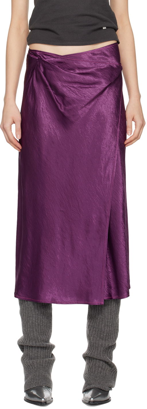 Hame Acne Studios Wrap Midi Skirt Violetti | AF0423-