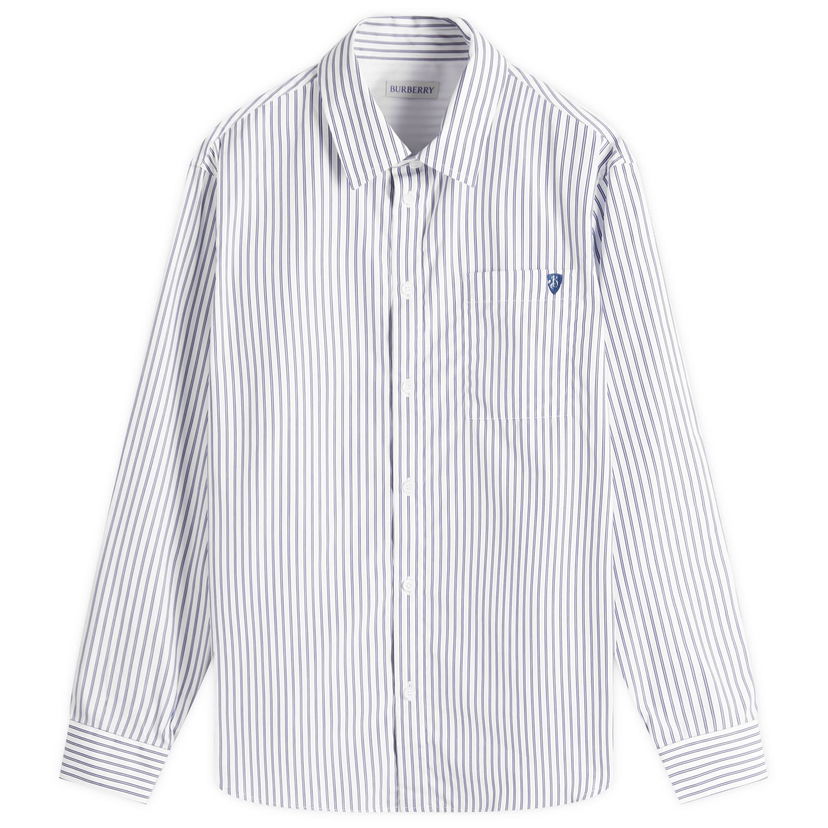 Paita Burberry Stripe Shirt With Logo Patch Valkoinen | 8102558-C1999