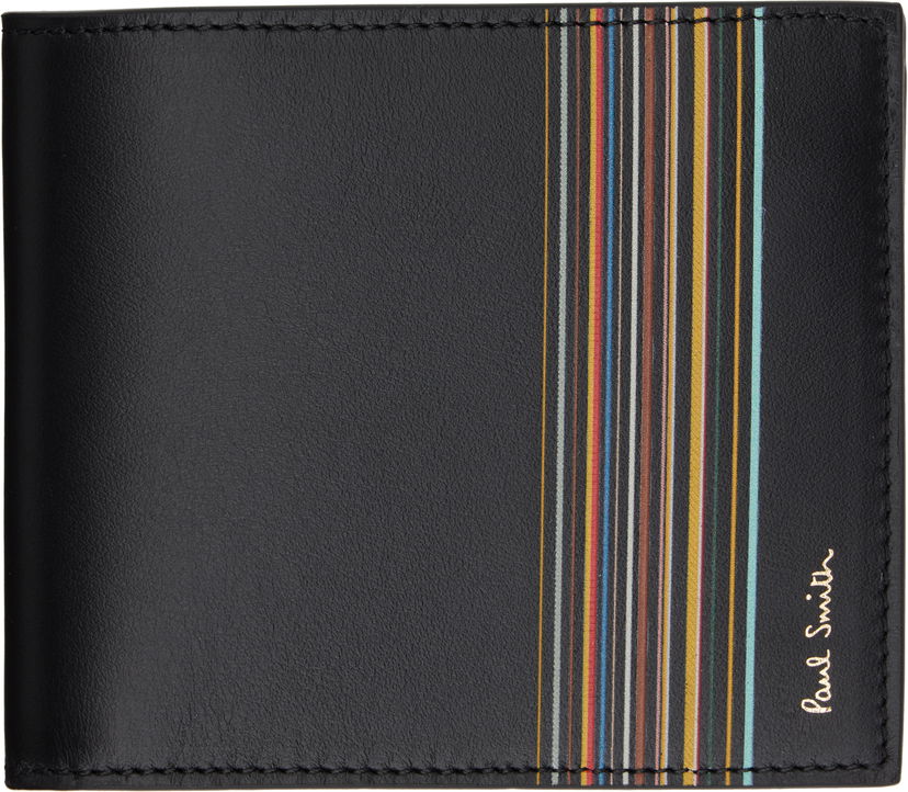 Lompakko Paul Smith Paul Smith Signature Stripe Billfold and Coin Wallet Musta | M1A-4833-LFISIG