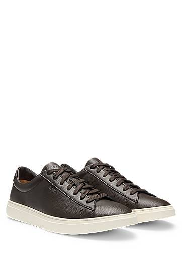 Vaatteet ja asusteet BOSS Grained-Leather Rubber Sole Ruskea | 50548716
