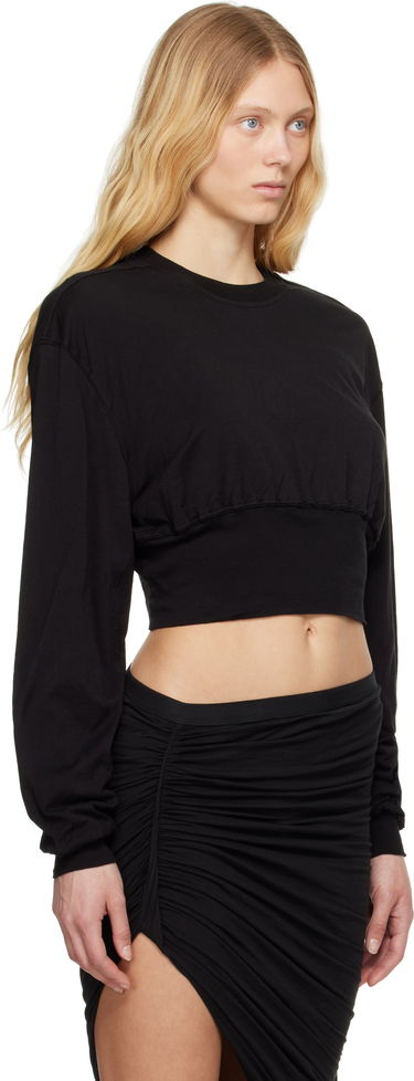 Villapaita Rick Owens Rick Owens DRKSHDW Hollywood Tatlin Cropped Sweatshirt Musta | DS01E3225 BHDB, 1