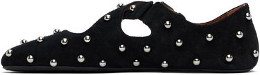 Mekko Alaïa ALAÏA Criss Cross Studded Ballerina Flats Musta | AA3A046CK284, 2