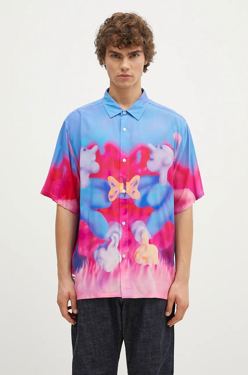 Paita Pleasures Interaction Button Down Shirt Monivärinen | P24F028