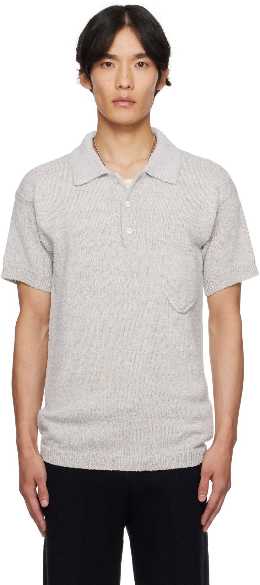 Poolopaita Maison Margiela Maison Margiela Patch Pocket Knit Polo Beige | S50GL0062 M13152