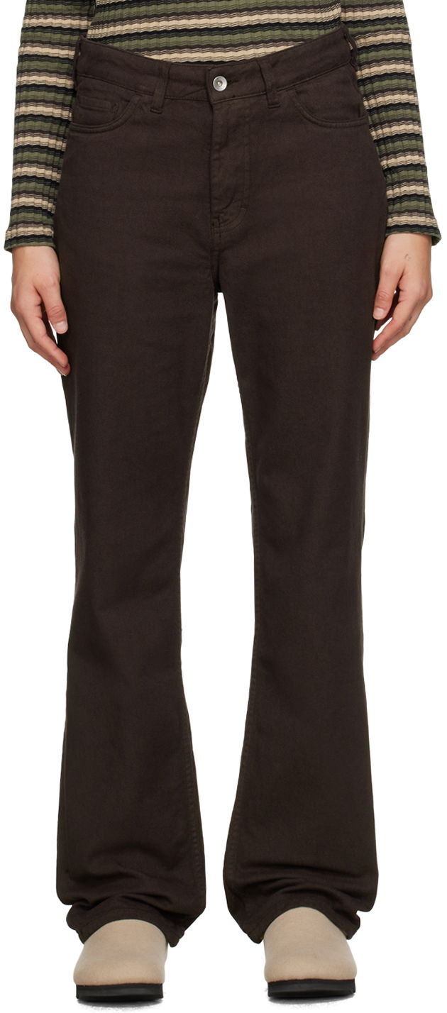 Jeans YMC Patti Flare Jeans Ruskea | Q4UMF