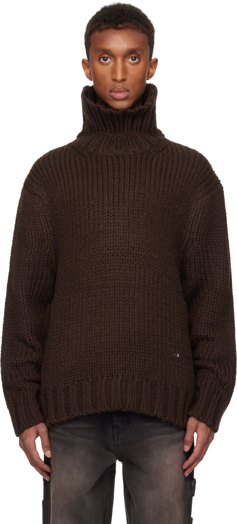Villapaita We11done We11done Chunky Turtleneck Sweater Ruskea | WD-KT3-24-651-U-BR
