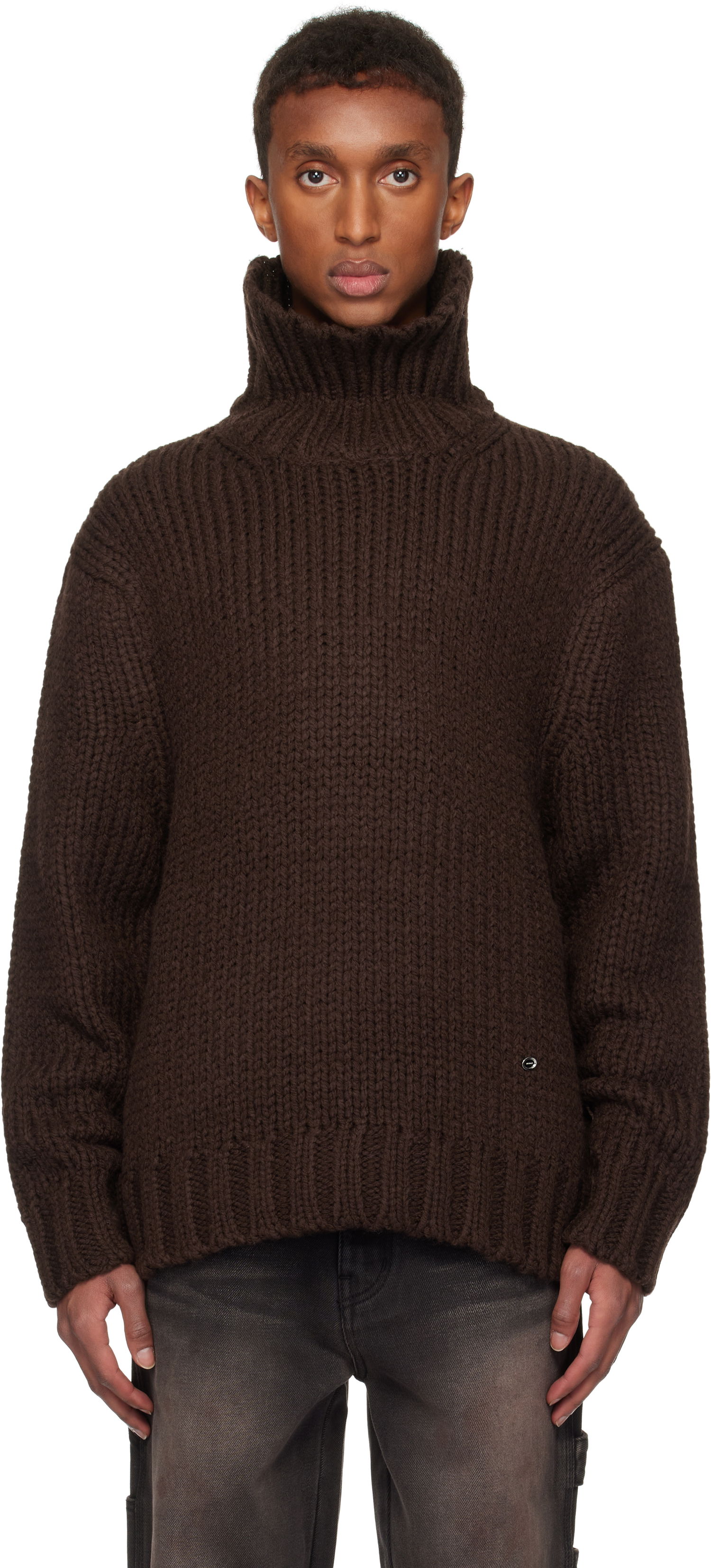 Villapaita We11done We11done Chunky Turtleneck Sweater Ruskea | WD-KT3-24-651-U-BR, 0