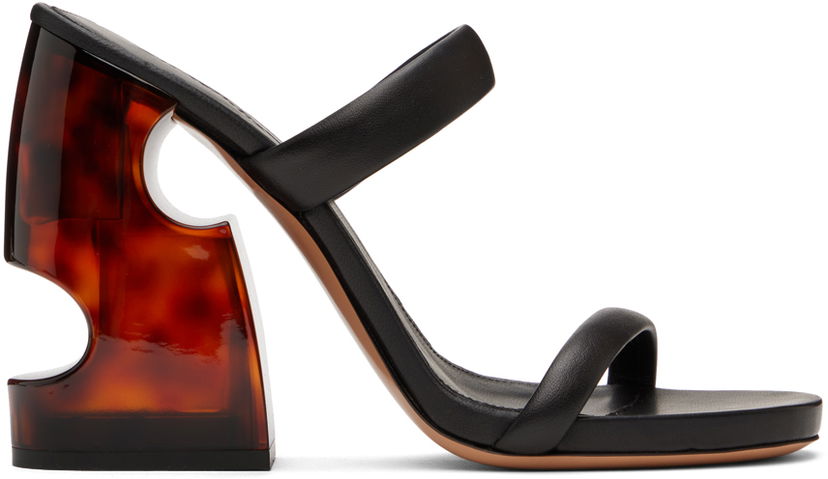 Kengänhoito Off-White Off-White Meteor Heeled Sandals Musta | OWIJ029F23LEA0021060