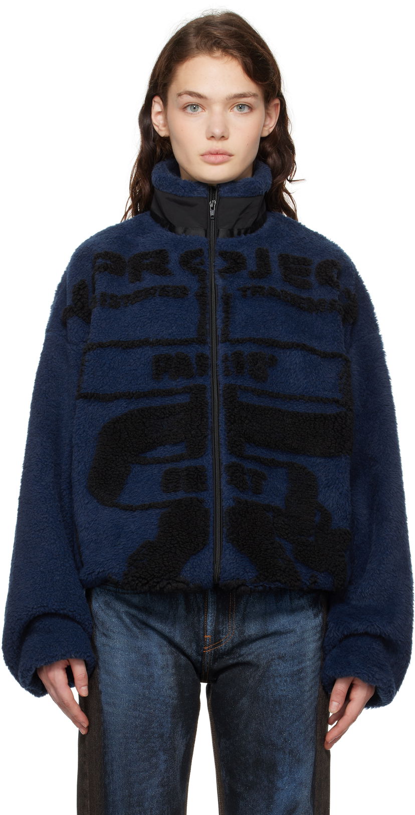 Takki Y/PROJECT Jacquard Fleece Sininen | 209JA002