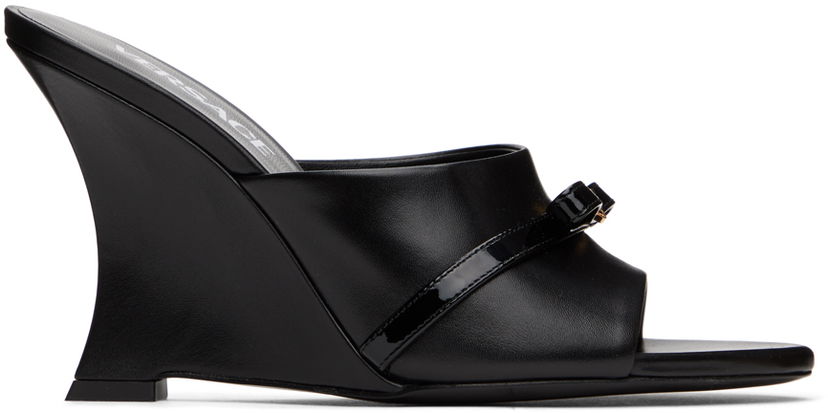 Asusteet Versace Versace Gianna Ribbon Wedge Mules Musta | 1016196_1A02310_1B00V