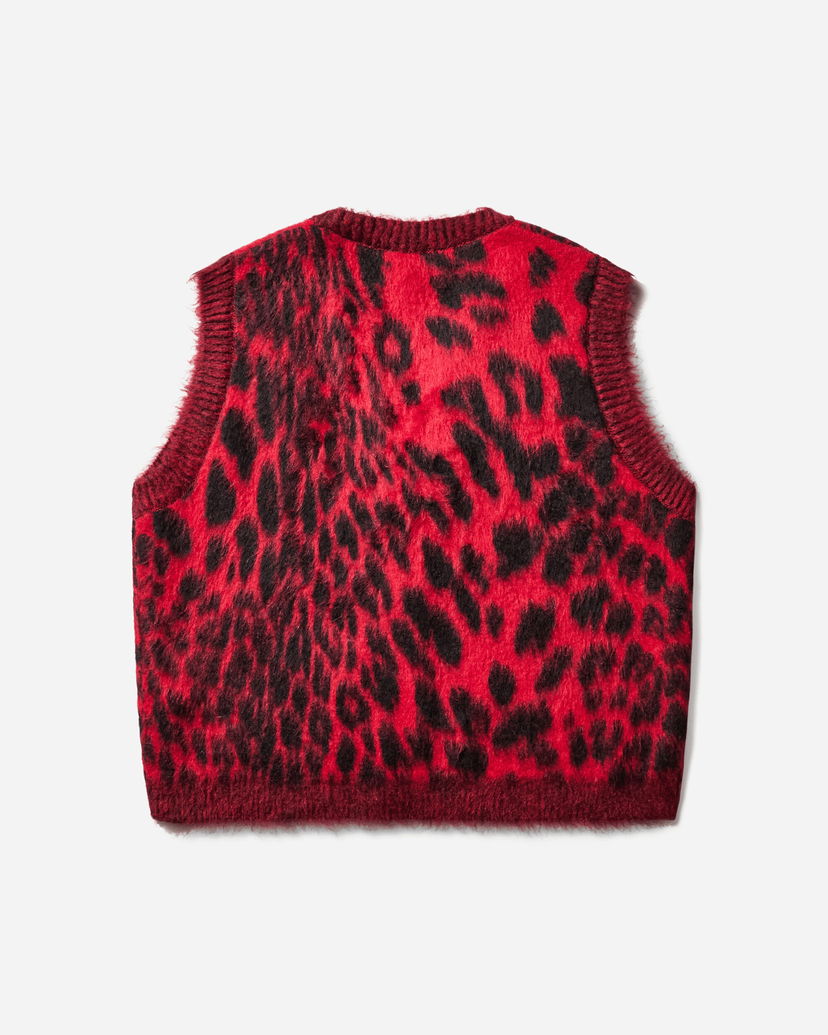 Liivi Aries Brushed Leopard Print Vest Punainen | AR4004104 Red