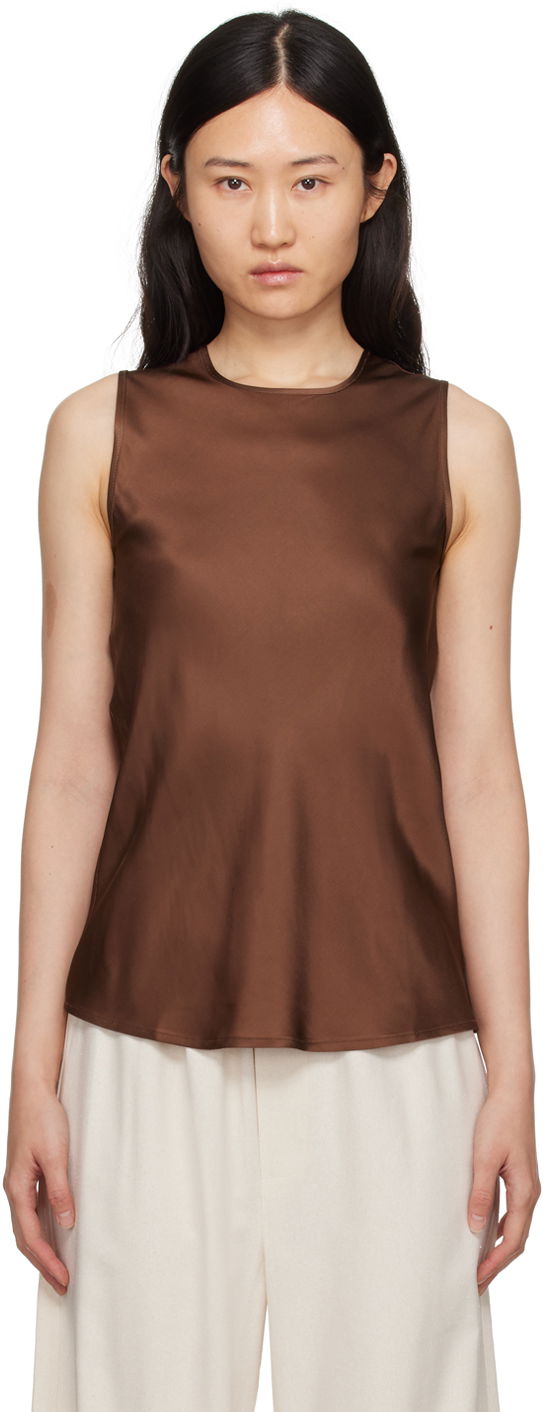 Tankkitoppi Baserange Silk Tank Top Ruskea | TODYT-VI-SP24