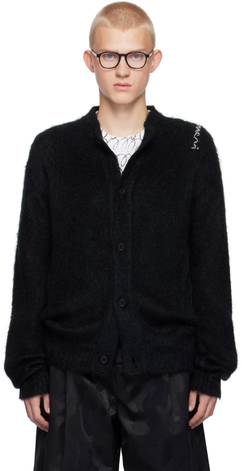 Villapaita Marni Cardigan Fuzzy Musta | CDMG0150A0 UFU172