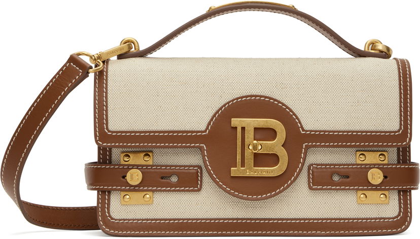 Käsilaukku Balmain Balmain B-Buzz 24 Canvas and Leather Bag Beige | DN1DA829TCFE