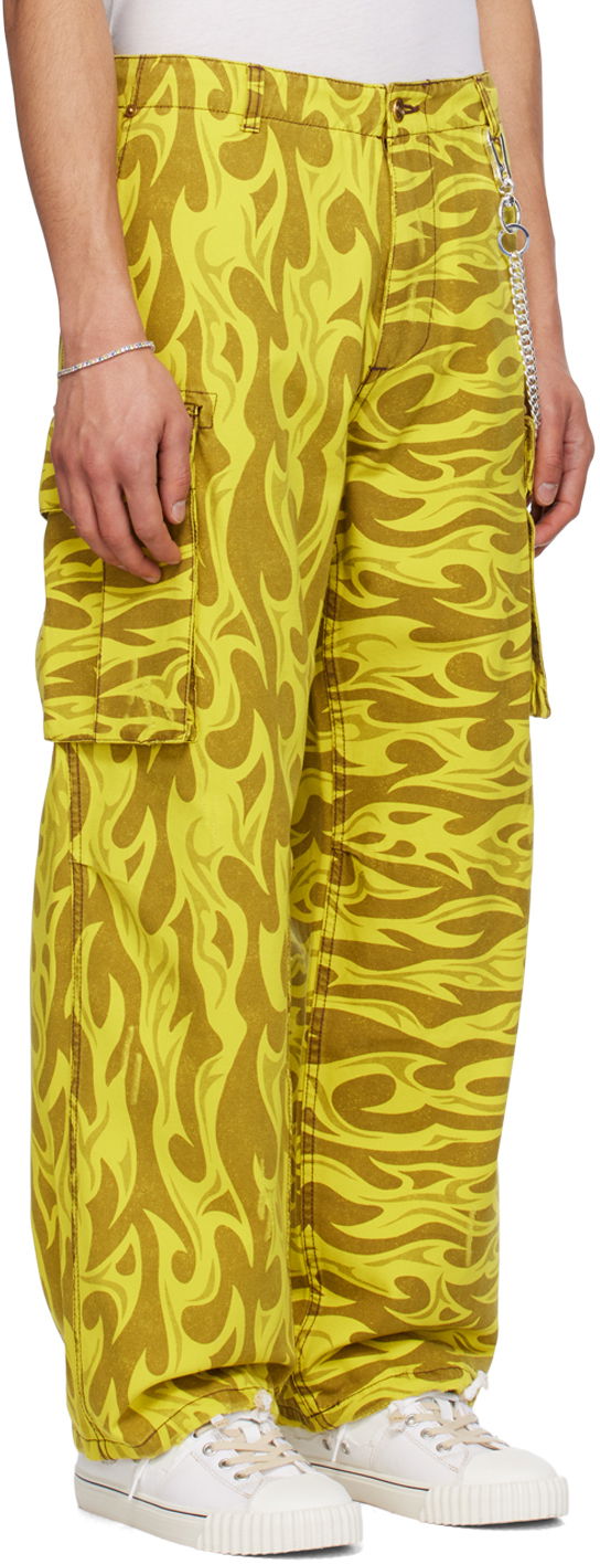 Cargo housut ERL ERL Cargo Pants with Print Keltainen | ERL08P007, 1