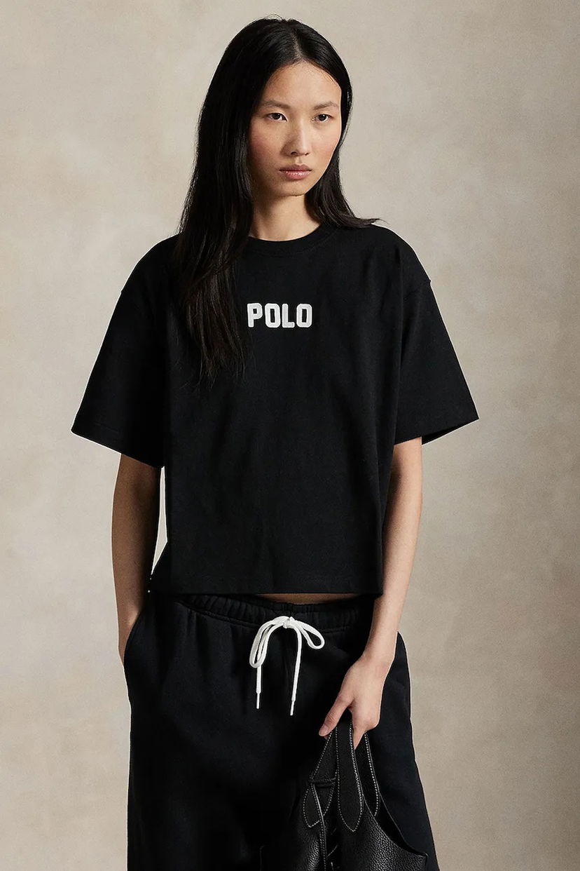 T-paita Polo by Ralph Lauren Polo Ralph Lauren Cropped T-Shirt Musta | 211965119