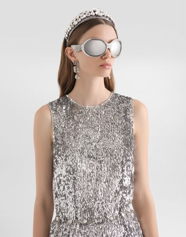Tankkitoppi Dolce & Gabbana Sleeveless Sequin Top Metallinen | F7AL1TFLSMCS0998, 3